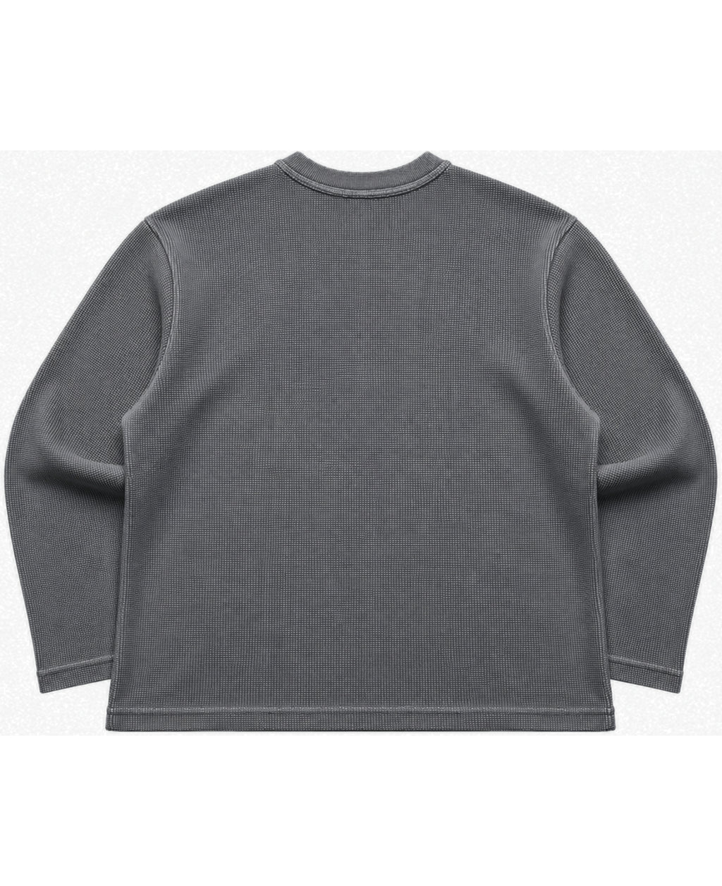 Acidwash waffle knit oversized full-sleeve Back Design all