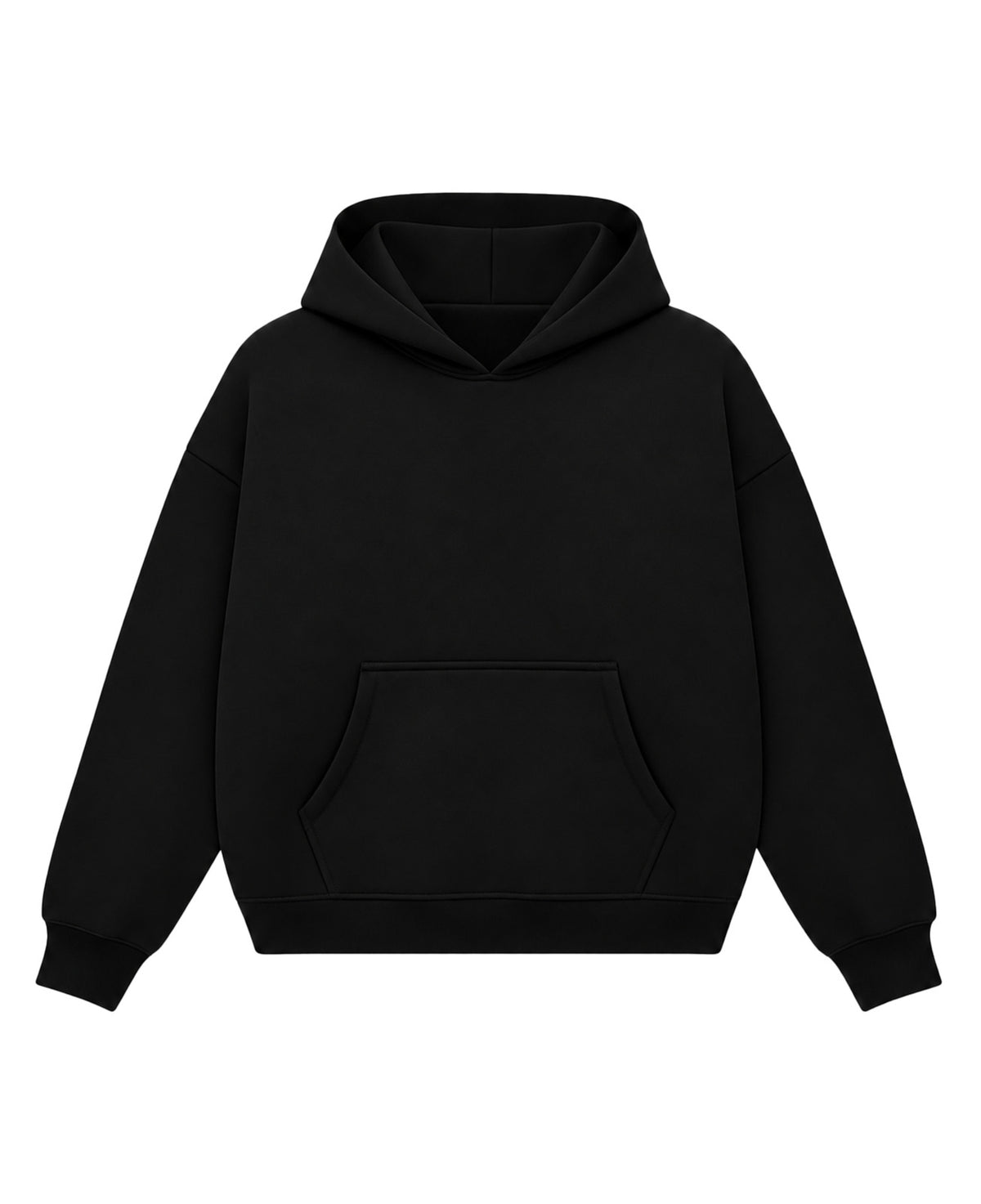 Black Boxy Hoodie Front Design all