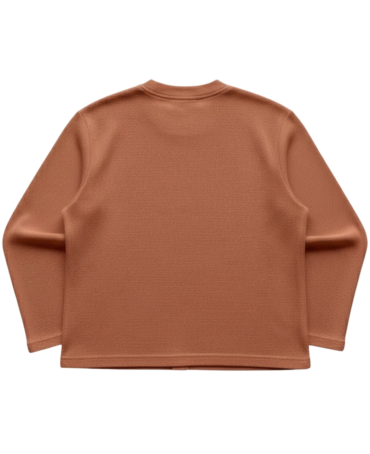 Brown waffle knit oversized full-sleeve Back Design all