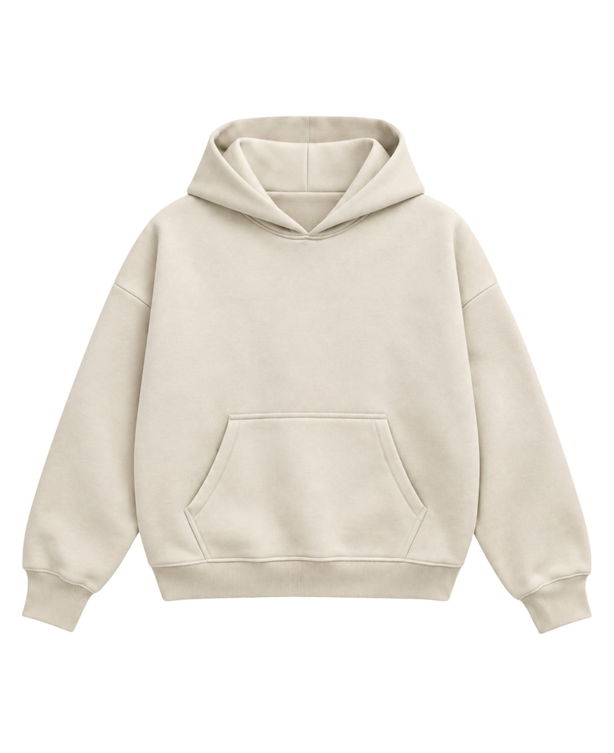 Cream Boxy Hoodie Front Design all