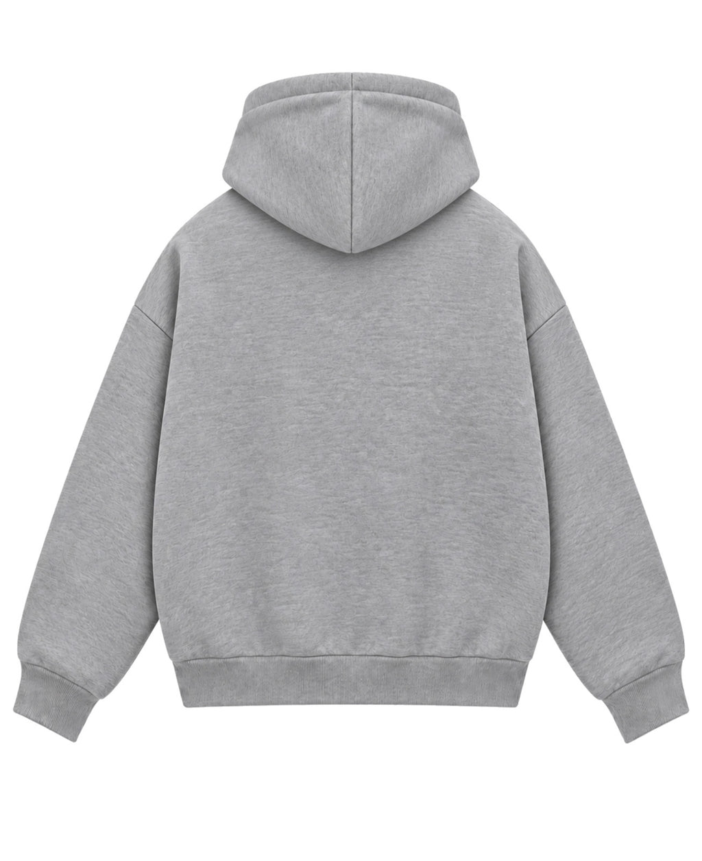Grey Boxy Dual Zipper Hoodie Back Design all