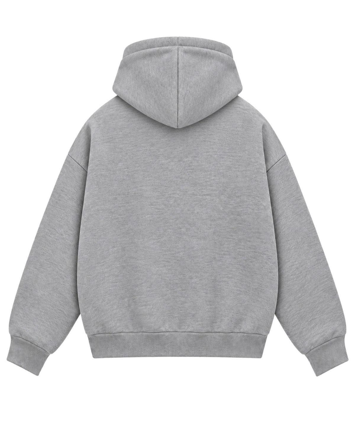 Grey Boxy Dual Zipper Hoodie Back Design all