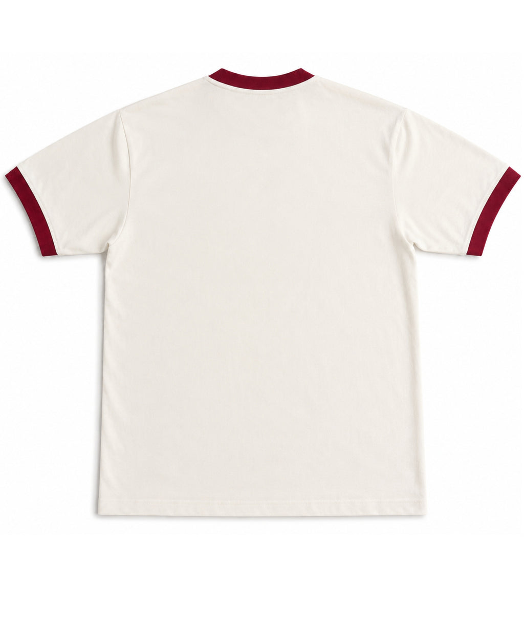 Off White & Maroon Ringer tee Back Design all