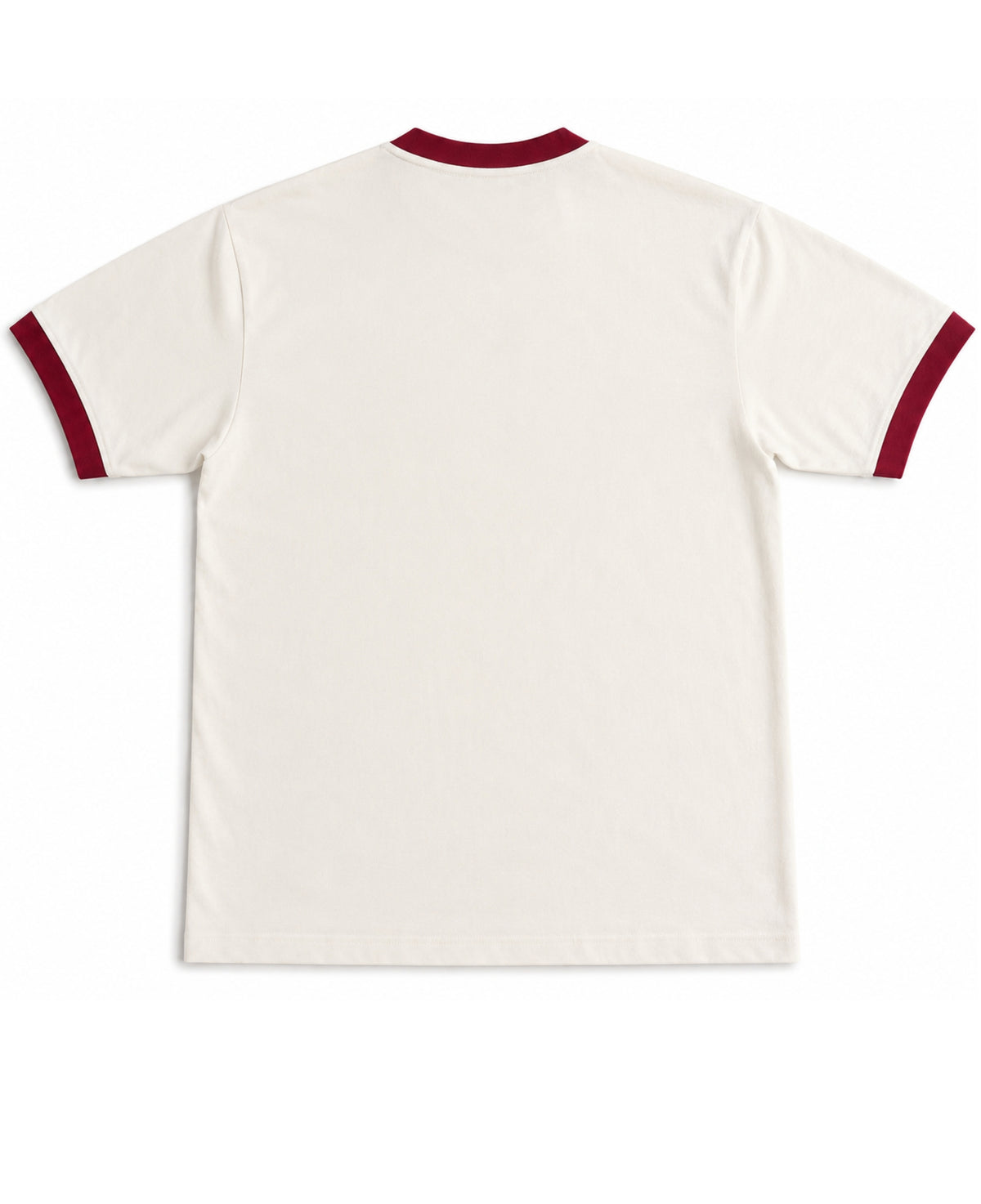 Off White & Maroon Ringer tee Back Design all