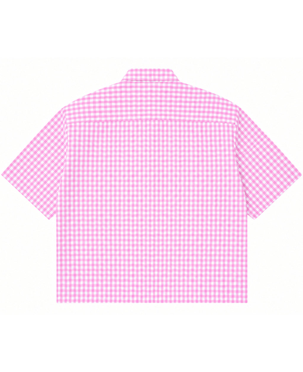 Pink Gingham Oxford Boxy Shirt Back Design all