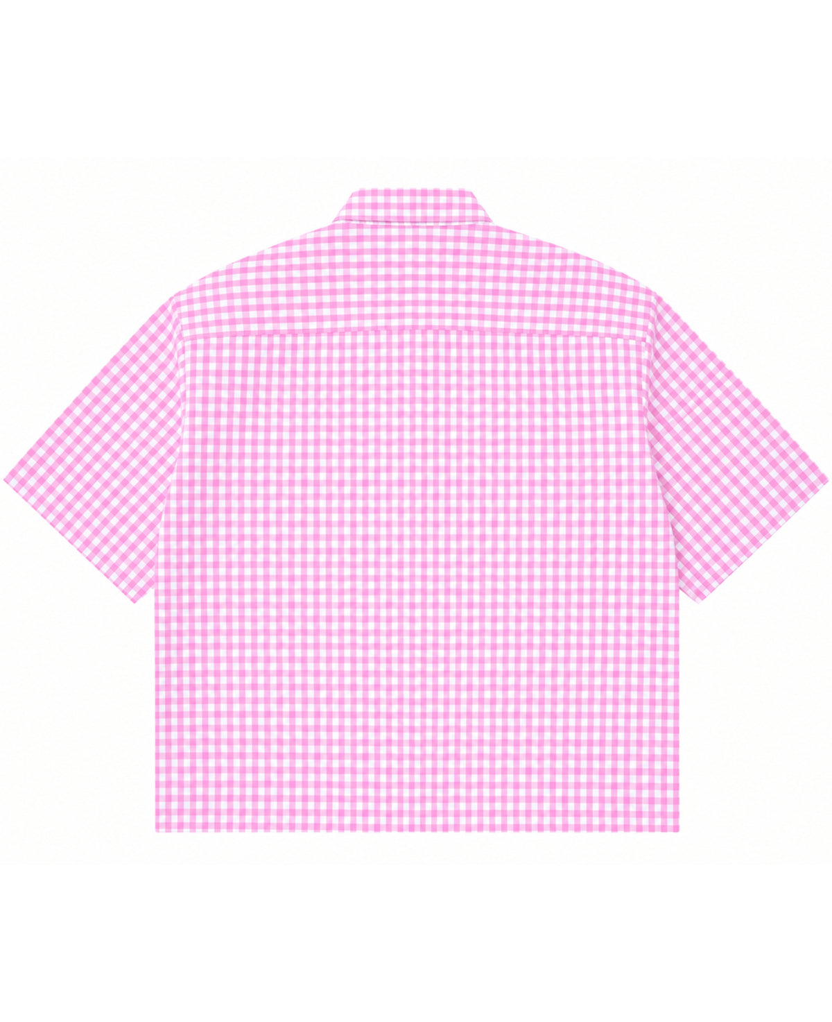 Pink Gingham Oxford Boxy Shirt Back Design all