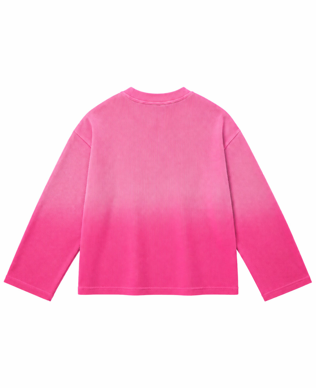 Pink Ombré Waffle Knit Oversized Full-Sleeve Back Design all