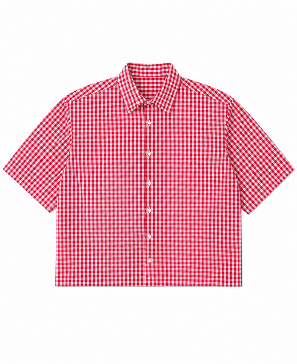 Red Picnic Oxford Boxy Shirt Front Design all