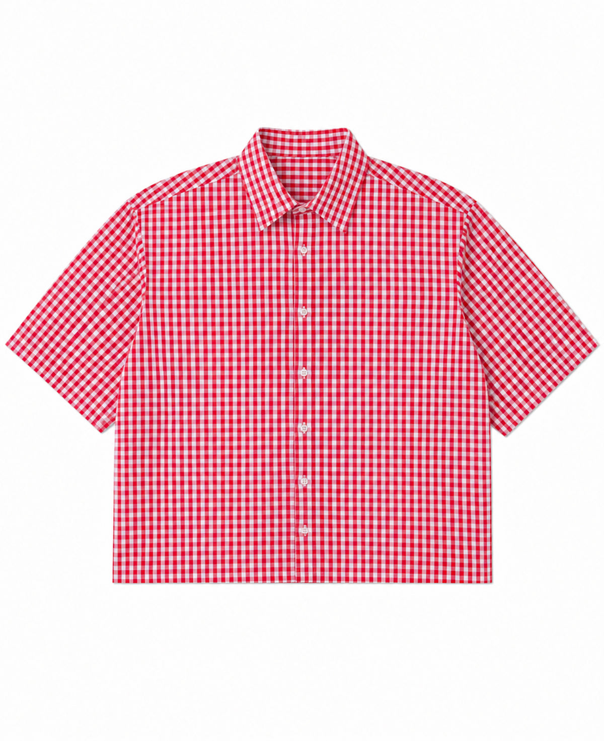 Red Picnic Oxford Boxy Shirt Front Design all