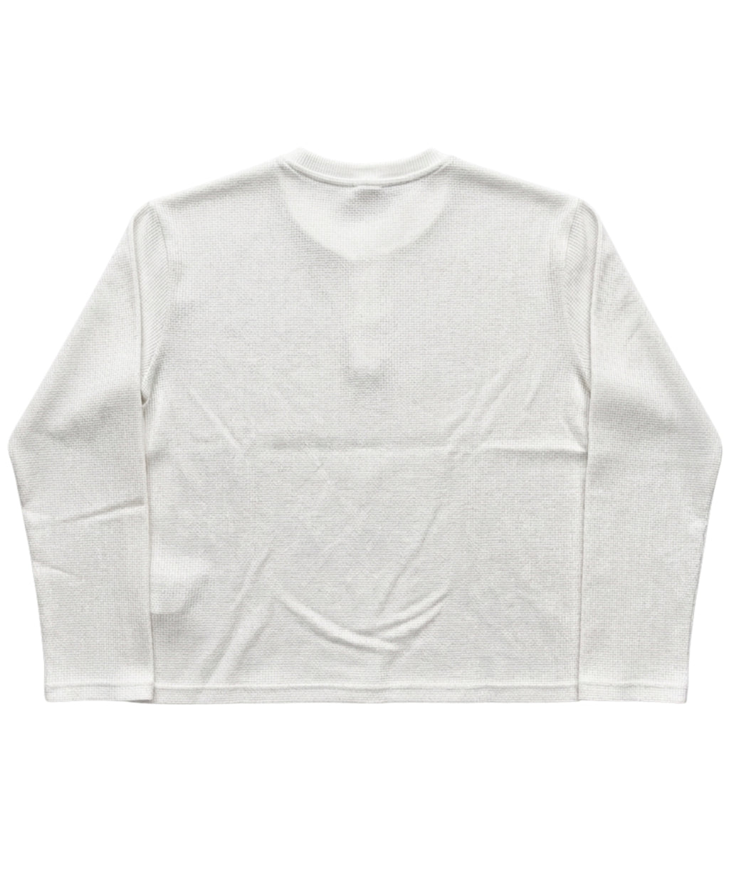 White Henley waffle knit Back Design all