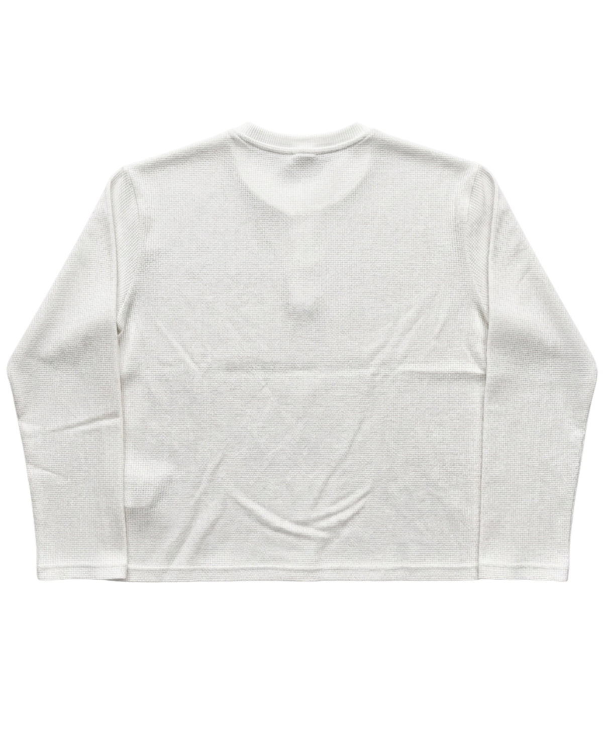 White Henley waffle knit Back Design all