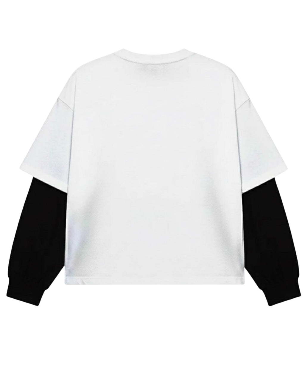 White With Black Sleeve Oversized Tee Back Design all